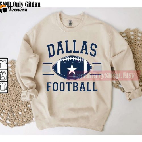 Vintage Dallas Football Team Sweatshirt: Cowboys Fan Retro Shirt – Get Your Classic Cowboys Gear Now!