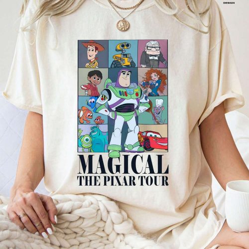 Vintage Disney Magical The Pixar Tour Shirt: Concert Music Sweatshirt featuring Iconic Disney Pixar Characters from Toy Story