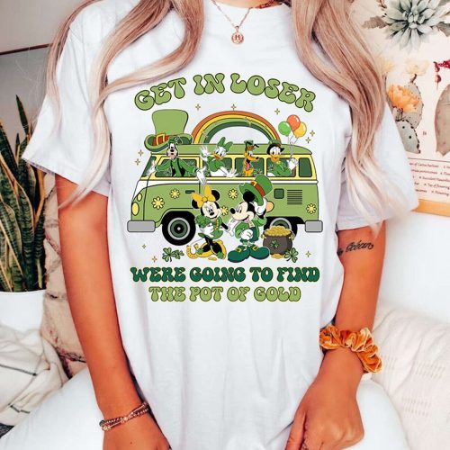 Vintage Get In Loser St Patricks Day Shirt – Mickey & Friends Shamrock Irish Lucky Tees