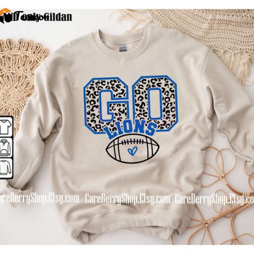 Vintage Go Detroit Leopard Football Sweatshirt – Stylish Detroit Football Fan Gift