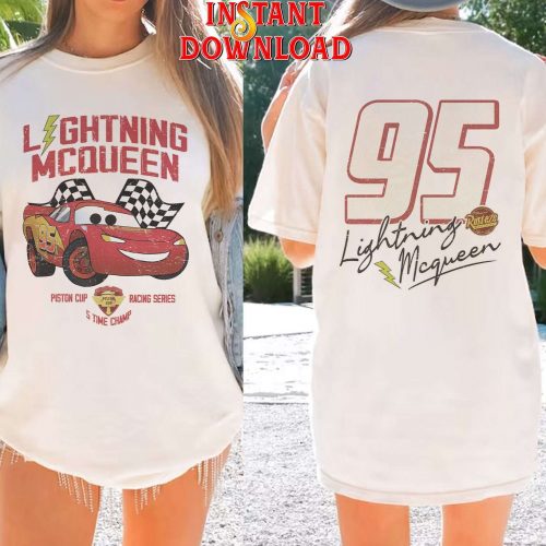 Vintage Lightning Mcqueen Png: Retro Disneyland & Cars Theme Birthday Shirt Instant Download