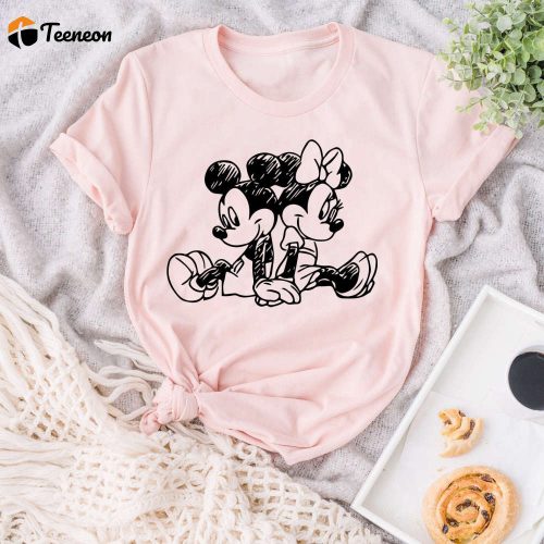 Vintage Mickey and Minnie Shirt: Sketch Design for Disney Family Vacation – Disney Kids Shirt Disneyworld