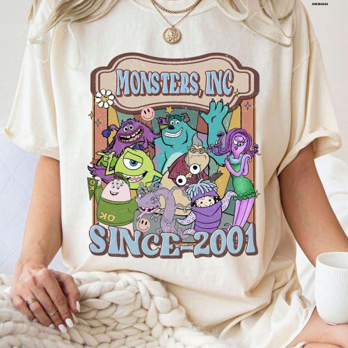 Vintage Monsters IncT 2001 Shirt – Disney Monster Movie T-Shirt with Cute Monsters Inc Design Monsters Inc Shirt for Fans Trendy Vintage Monster Inc Tshirt Shop Now