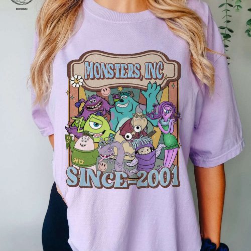 Vintage Monsters IncT 2001 Shirt – Disney Monster Movie T-Shirt with Cute Monsters Inc Design Monsters Inc Shirt for Fans Trendy Vintage Monster Inc Tshirt Shop Now