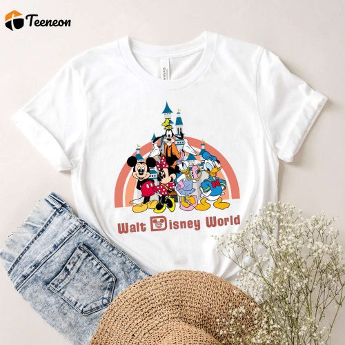 Vintage Walt Disney World Shirt – Retro Mickey Friends Castle – Family Vacation 2024