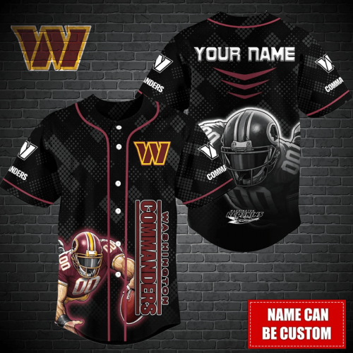 Washington Commanders Personalized Baseball Jersey Gift for Men Dad