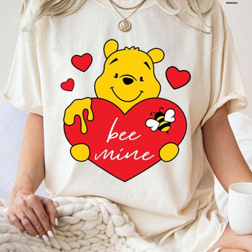 Disney Valentine Shirt: Winnie Pooh Be Mine Disneyland Lover Day Women s Valentines Day Apparel