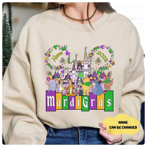 Winnie the Pooh Mardi Gras 2024 Shirt – Fat Tuesday Disneyland Custom Shirt for WDW Family Trip & Magic Kingdom