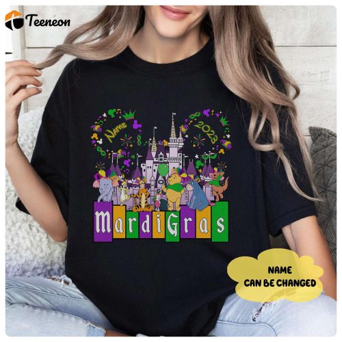 Winnie the Pooh Mardi Gras 2024 Shirt – Fat Tuesday Disneyland Custom Shirt for WDW Family Trip & Magic Kingdom