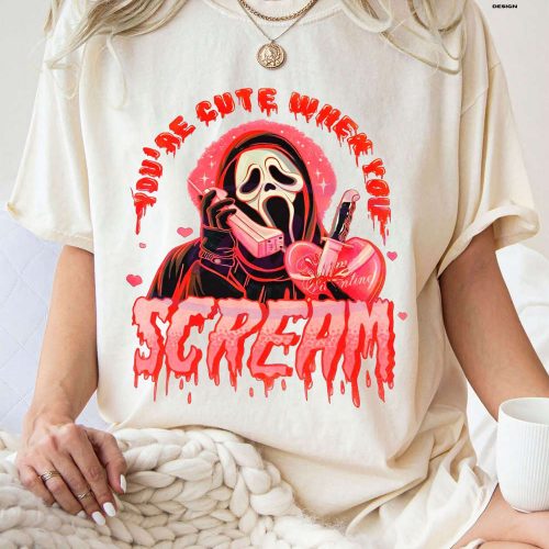 You Are Cute When You Scream Shirt – Horror Valentine Day Creepy Sweater & Fan Gift