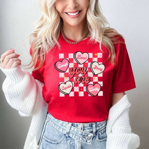 You Are Loved T-shirt: Retro Valentines Day Teacher & School Heart Shirt – Motivational & Inspirational Sayings