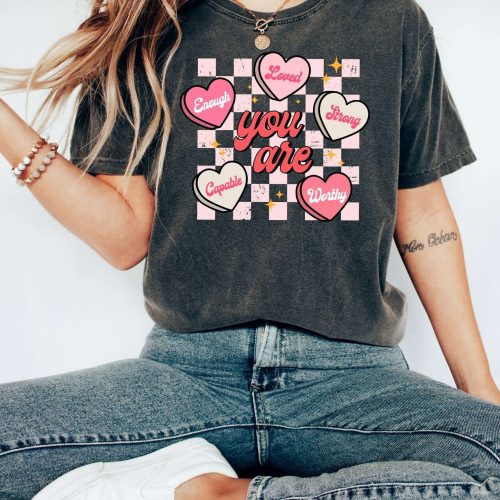 You Are Loved T-shirt: Retro Valentines Day Teacher & School Heart Shirt – Motivational & Inspirational Sayings