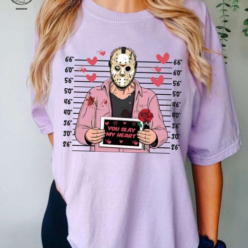 You Slay My Heart Shirt: Horror Valentine Day Gift featuring Jason Voorhees – Perfect Creepy Valentine Sweater for Horror Fans