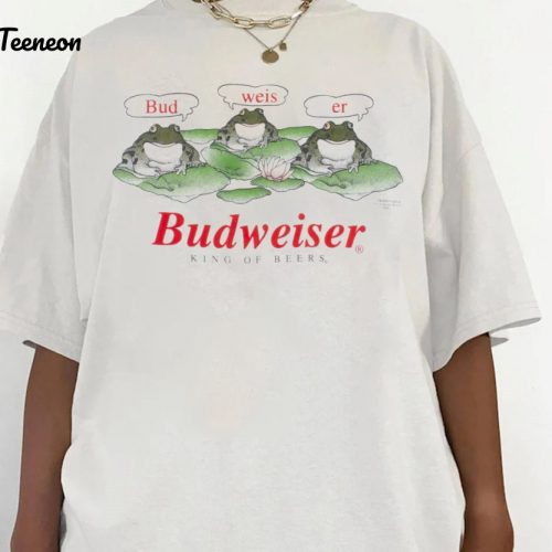 Vintage 95 Beer Frogs T-Shirt: Bud Weis Er Frog King Of Beer 90s Beer Lover Shirt