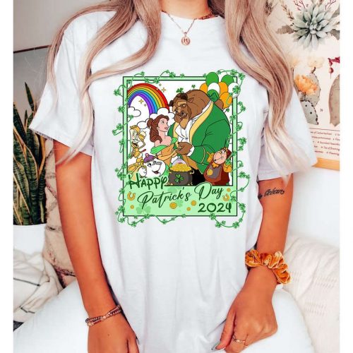 Beauty and the Beast St Patrick s Day Shirt – Princess Belle Shamrock Irish Shirt for Happy Saint Patrick s Day