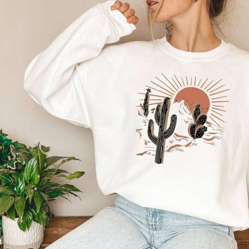 Cactus Plant T-Shirt: Sun Shirt for Adventurous Travelers Perfect Vacation & Holiday Gift Trending Summer Tee for Desert Adventures