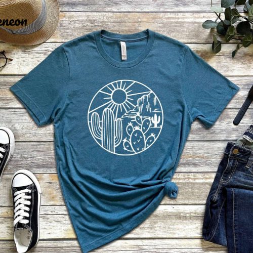 Explore Desert Life with our Cactus T-shirt – Perfect Adventure & Travel Shirt for Nature Lovers!