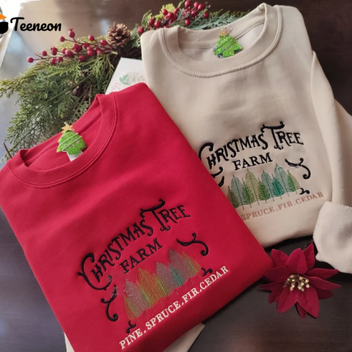 Cozy up this Christmas with our Embroidered Sweatshirt from the Christmas Tree Farm