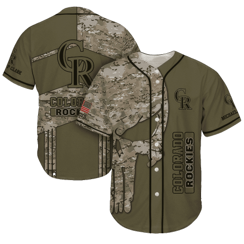 Colorado Rockies MLB Custom Name Baseball Jersey Shirt Camo FV01