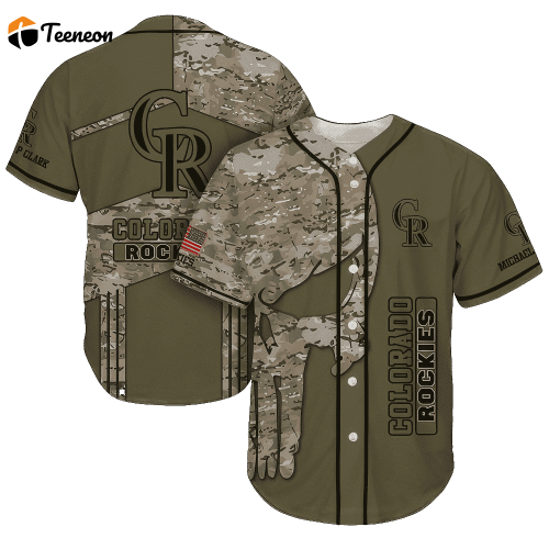 Colorado Rockies MLB Custom Name Baseball Jersey Shirt Camo FV01