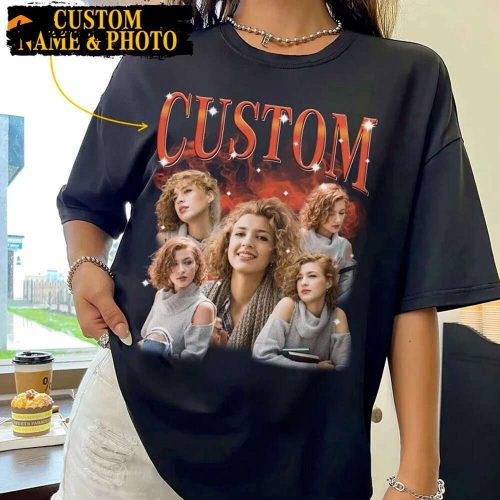 Custom Bootleg Shirt Personalized Tshirt with Your Own Photo & Rapper Idea Valentine Gift