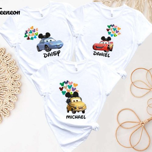 Disney Cars Shirt: Lightning McQueen Mater Guido & Balloons – Fun Designs for Disney Fans