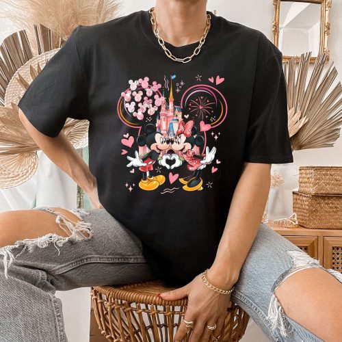 Disney Mickey Minnie Love Sweatshirt Valentines Tee Disneyland Crewneck