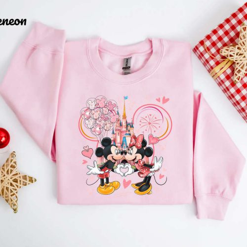 Disney Mickey Minnie Love Sweatshirt Valentines Tee Disneyland Crewneck