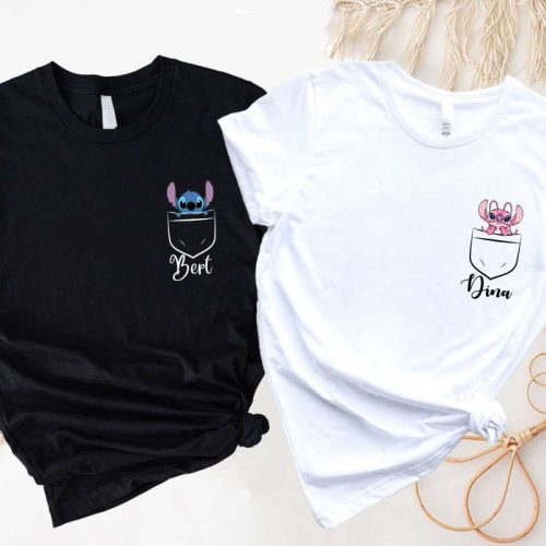 Disney Stitch Couple Shirts – Pink Angel Trip & Matching Disneyland Shirts