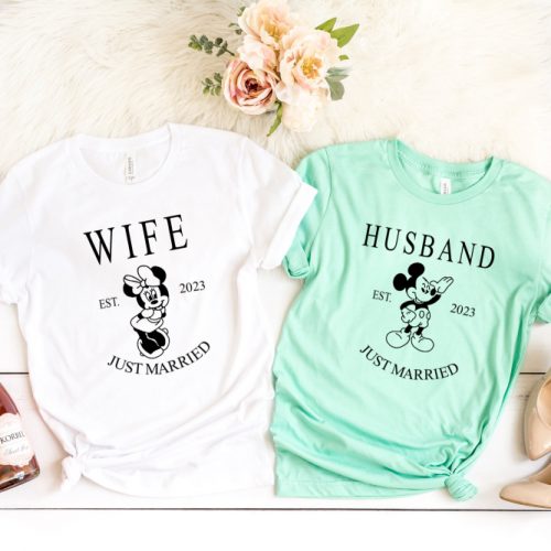 Disney Wife Custom Shirt Mr and Mrs Disney Bride & Groom Tees