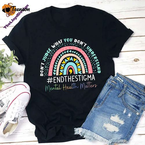 Endthestigma Mental Health Matters T-Shirt – Raise Awareness Vintage Therapist & Anxiety Shirt