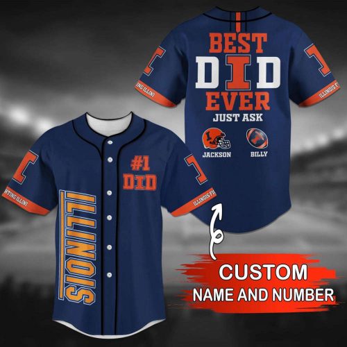 Illinois Fighting Illini Personalized Baseball Jersey