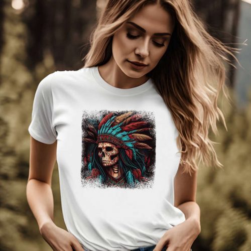 Native American Clothing: Indian Warrior Skull Shirt American Tee & Chief Sweatshirt Indigenous Art and Native Feather Shirt