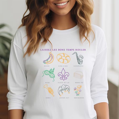 Laissez Les Bon Temps Rouler Shirt: Celebrate Mardi Gras with Fleur de Lis & Louisiana Vibes!