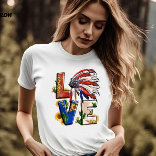 Native Love Shirt: American Tee Tribal Sweatshirt & Indigenous Feather Tee for Couples