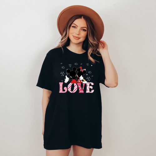 Love T-shirt Disney Sweatshirt Couple Shirt Valentine Sweatshirt Mickey Mouse & Minnie Mouse Shirts – Heart Cartoon Love Tees