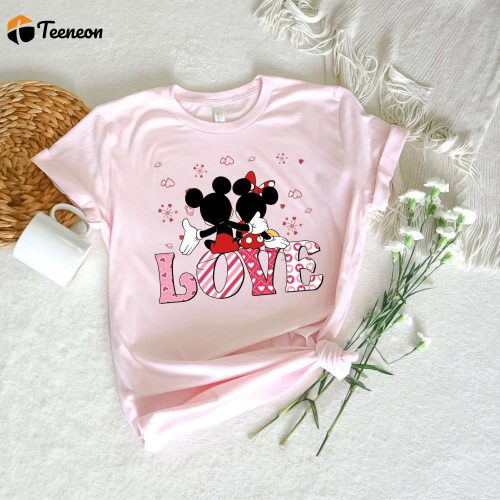 Love T-shirt Disney Sweatshirt Couple Shirt Valentine Sweatshirt Mickey Mouse & Minnie Mouse Shirts – Heart Cartoon Love Tees