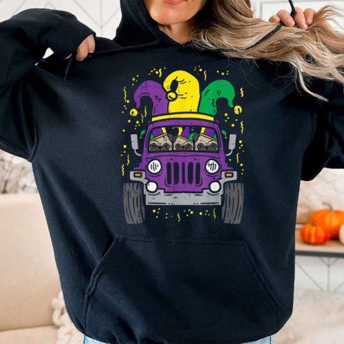 Mardi Gras Jeep Shirt: Carnival Party T-shirt for Women & Unisex Sweatshirt