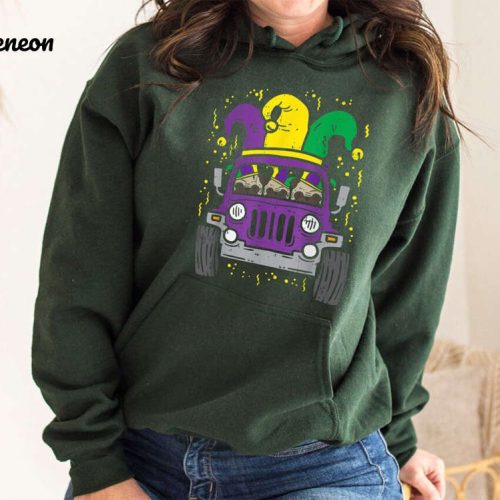 Mardi Gras Jeep Shirt: Carnival Party T-shirt for Women & Unisex Sweatshirt