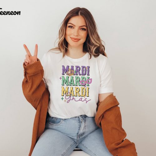 Get the Party Started with Mardi Gras T-Shirt – Retro Style NOLA Louisiana and New Orleans Shirt for Festivals & Parties with Beads!