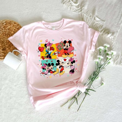 Spread the Love with Mickey and Minnie Shirts – Valentine s Day Disney Lover Shirt for Cute Couples