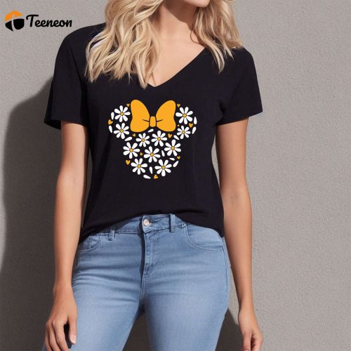 Minnie Mouse T-shirt: Disney Shirt for Girls Flower Birthday & Party Shirt Perfect Disney Trip & Autumn Vibes Ideal Birthday Gift Fall Themed Shirt