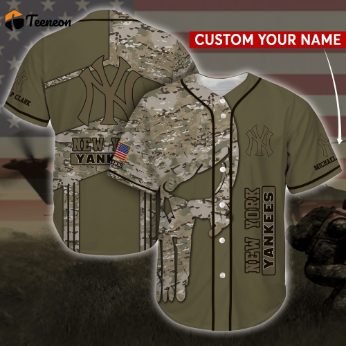 New York Yankees MLB Personalized Personalized Name Baseball Jersey Shirt Camo