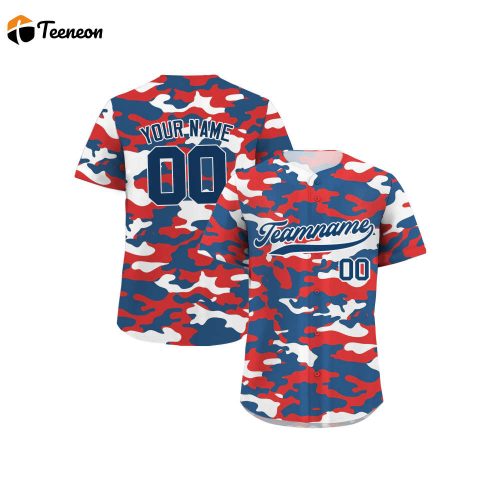 Custom Navy Red Camo Baseball Jersey with Personalized Teamname Name & Number Perfect Gifts for Baseball Fans Men Women Youth Jerseys (290 characters)