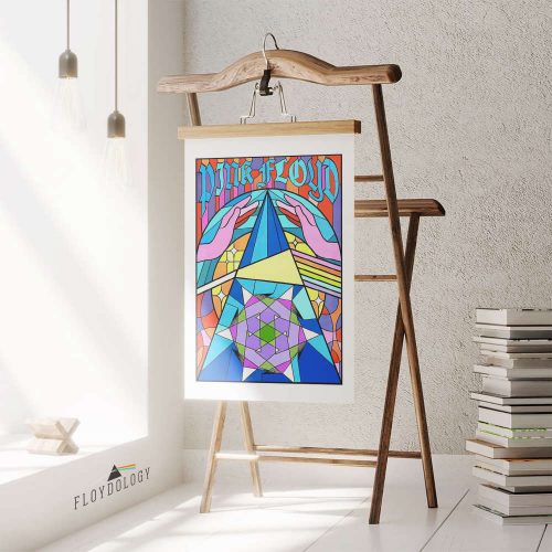 Colorful Pink Floyd Band Stained Glass Poster: Vibrant Artwork for Music Lovers