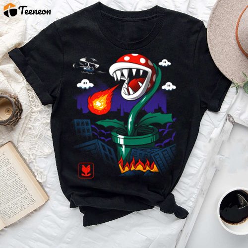 Piranha Kaiju T-Shirt: Super Mario Bros Plant Shirt Vintage & Fan Gift