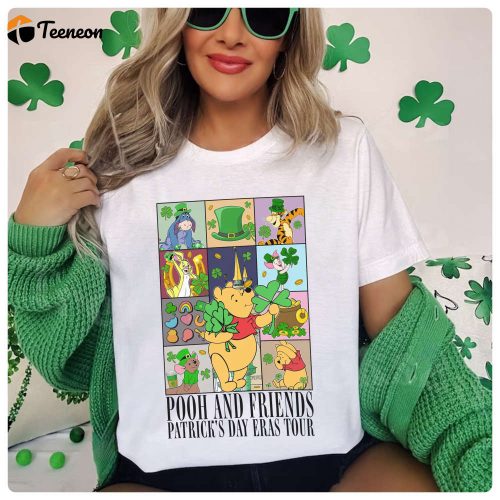 Pooh St Patricks Day Eras Tour Shirt: Irish Shamrock Happy Patricks Day Merch