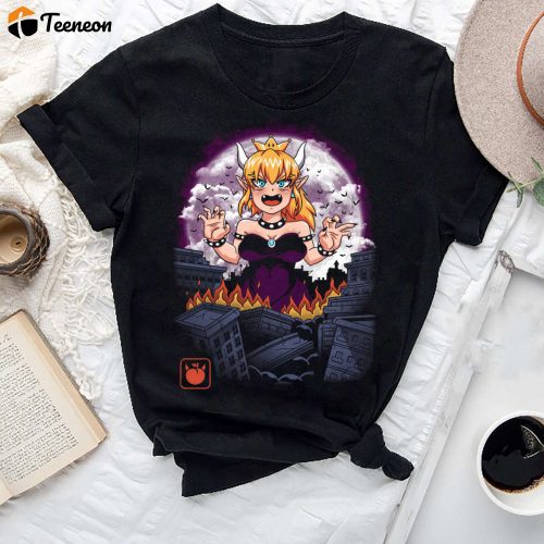 Princess Bowsette Kaiju T-Shirt: Super Mario Fan Gift Vintage Design