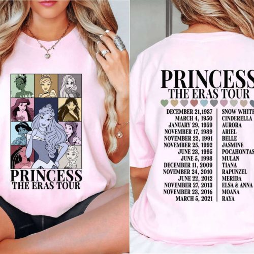 Disneyland Princess Tour Tee: Princess Eras Characters Shirt for Girls – Perfect Birthday Gift