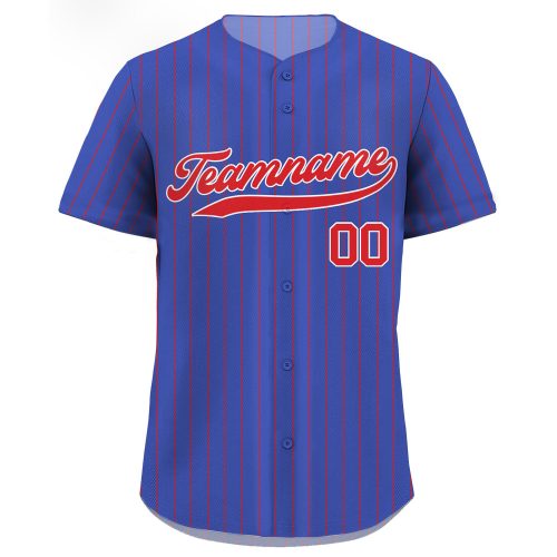 Custom Printed Royal Blue Red Pinstripe Baseball Jersey Personalized Teamname Name Number Jerseys for Men Women Youth Great Gift for Baseball Fans